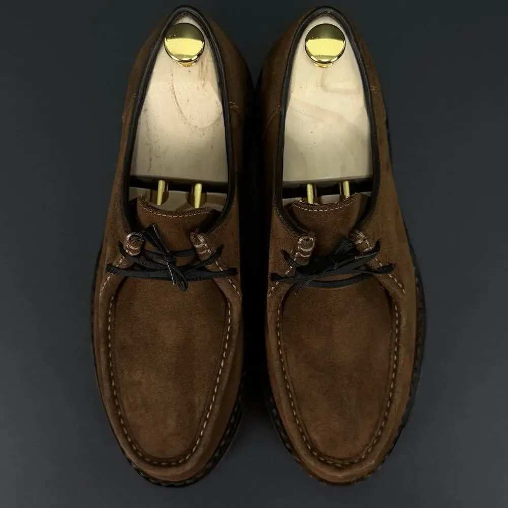Anthony Veer Wright Men’s 9.5 Brown Suede Moc Toe Lace Up Dress Shoes